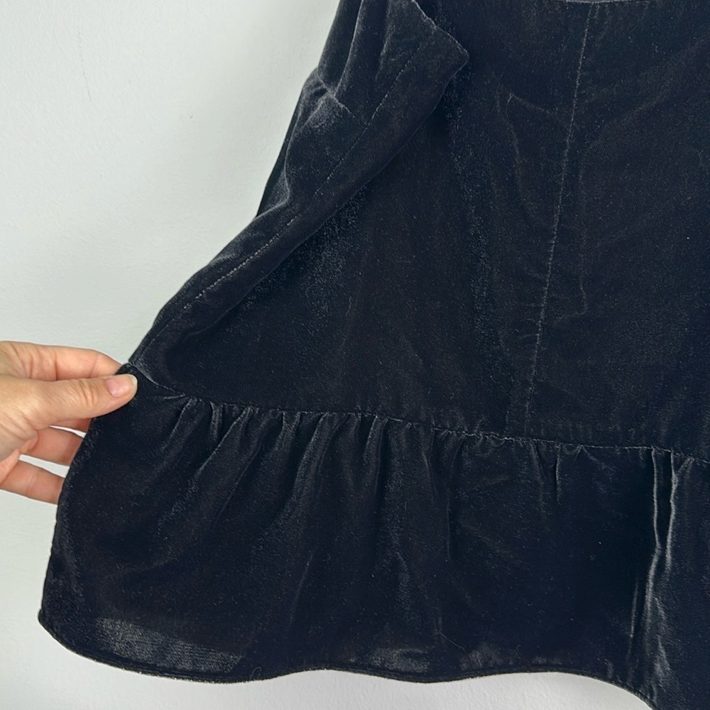 NEW J. Crew Black Velvet Peplum Cami Tank Top Size 2 Layer Lined Soft Dressy - Picture 12 of 16